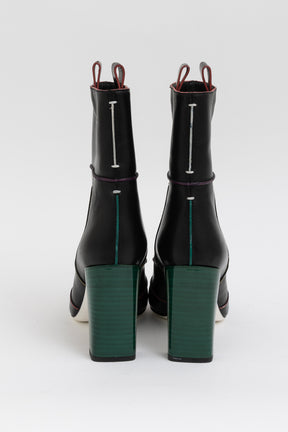 Multi-Colour Trim Heeled Boots