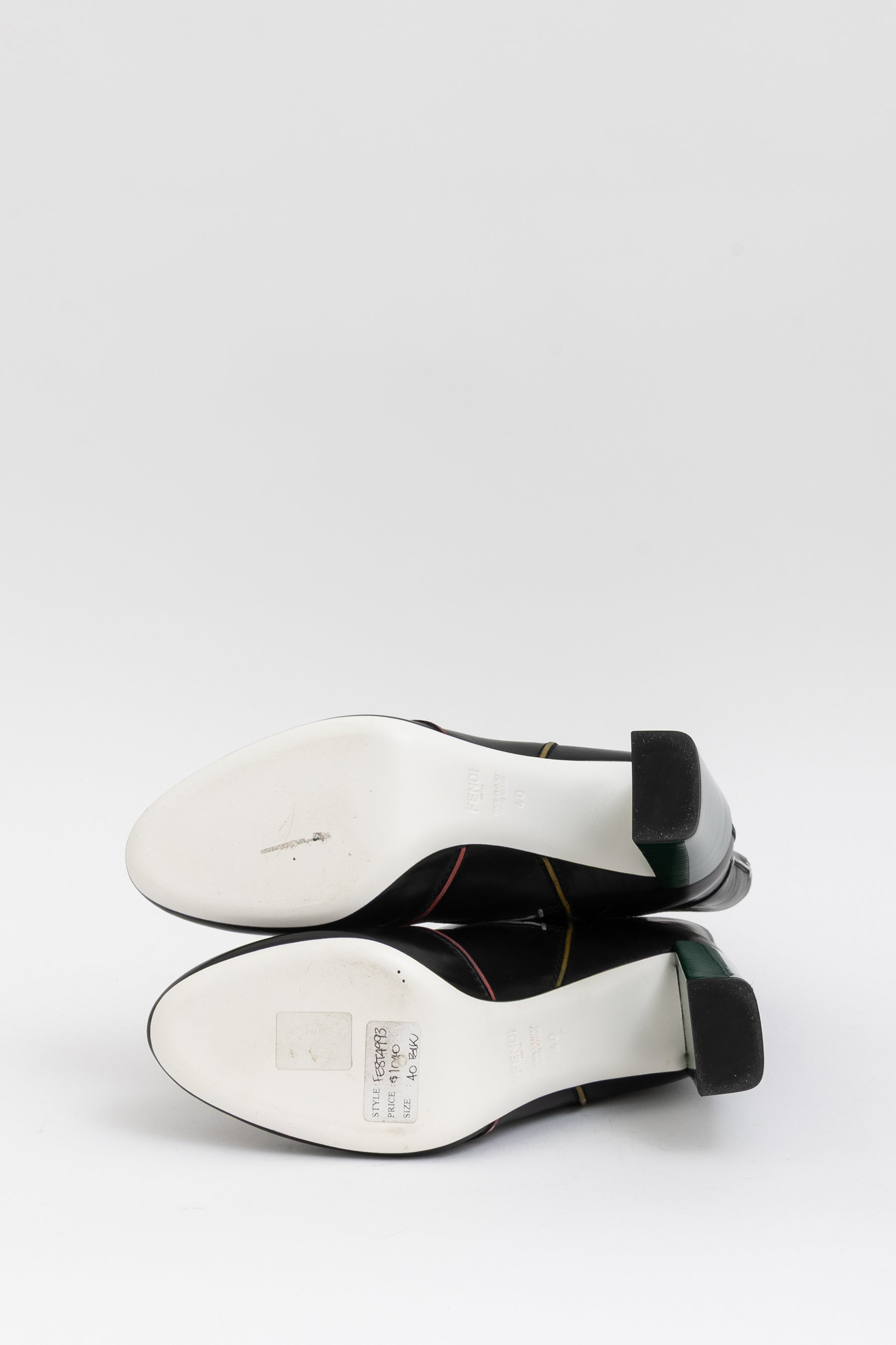 Multi-Colour Trim Heeled Boots