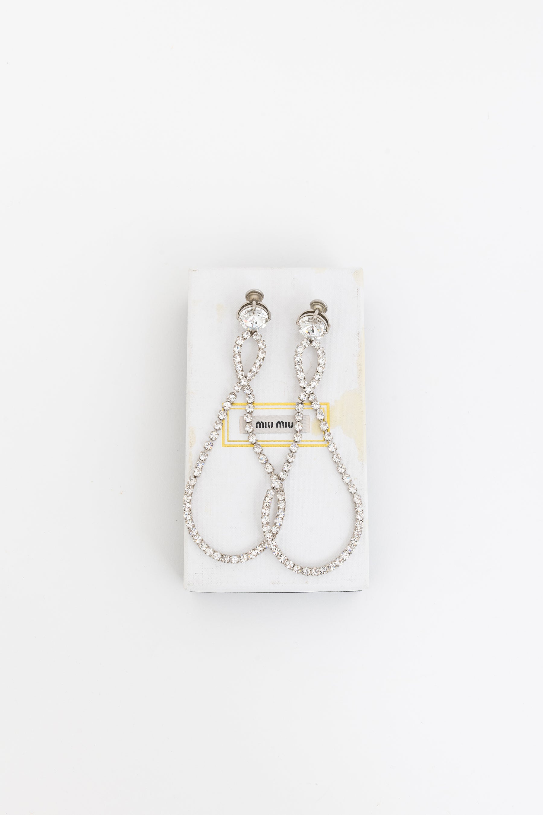 Crystal Loop Clip On Earrings