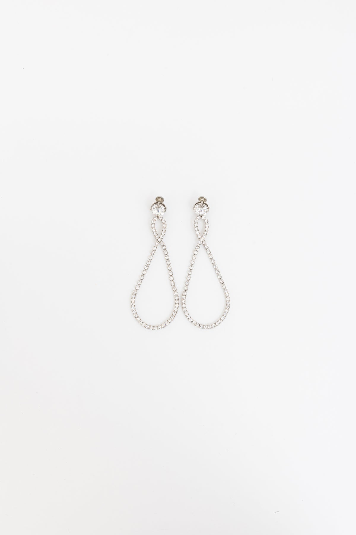 Crystal Loop Clip On Earrings