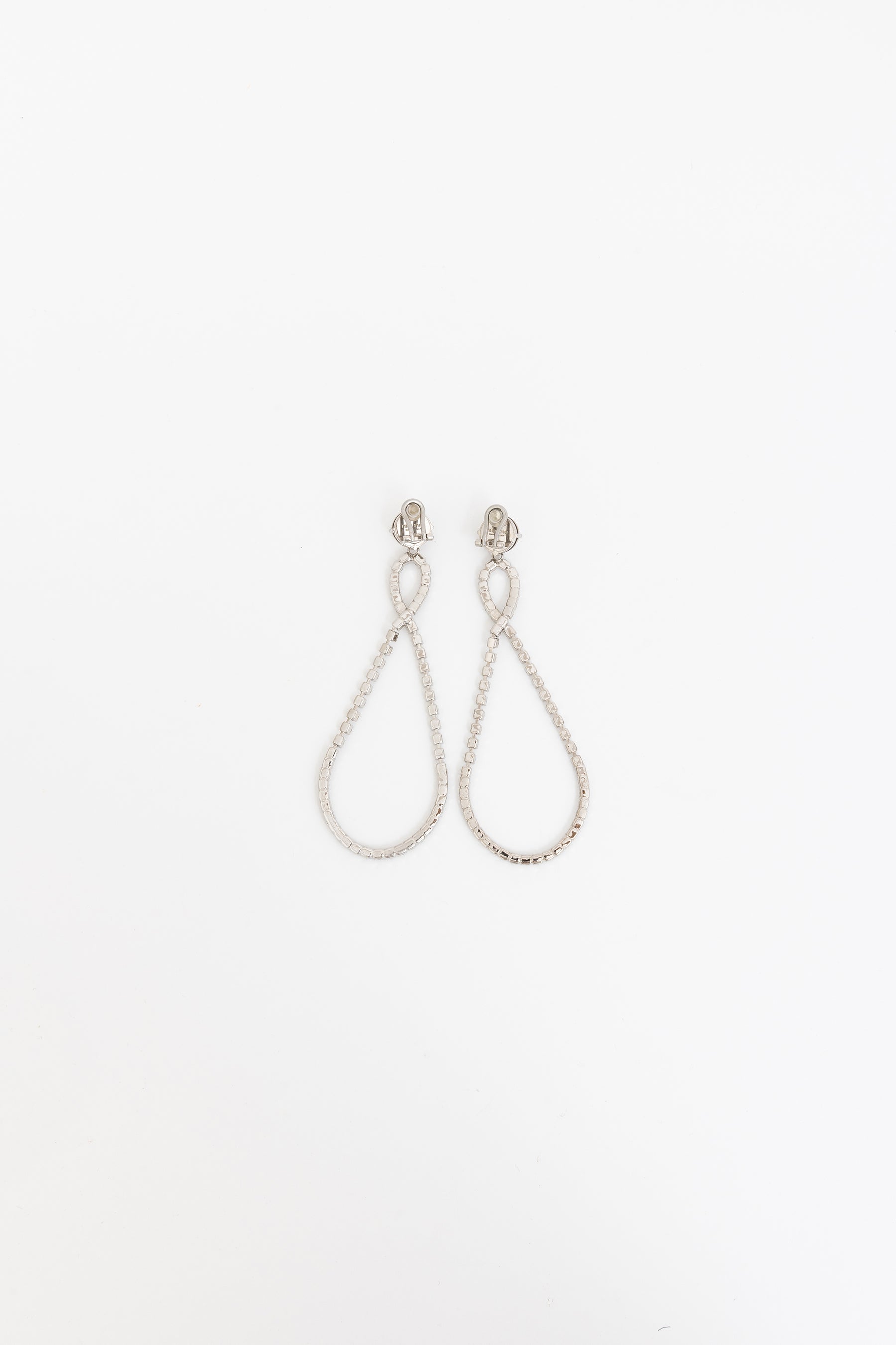 Crystal Loop Clip On Earrings