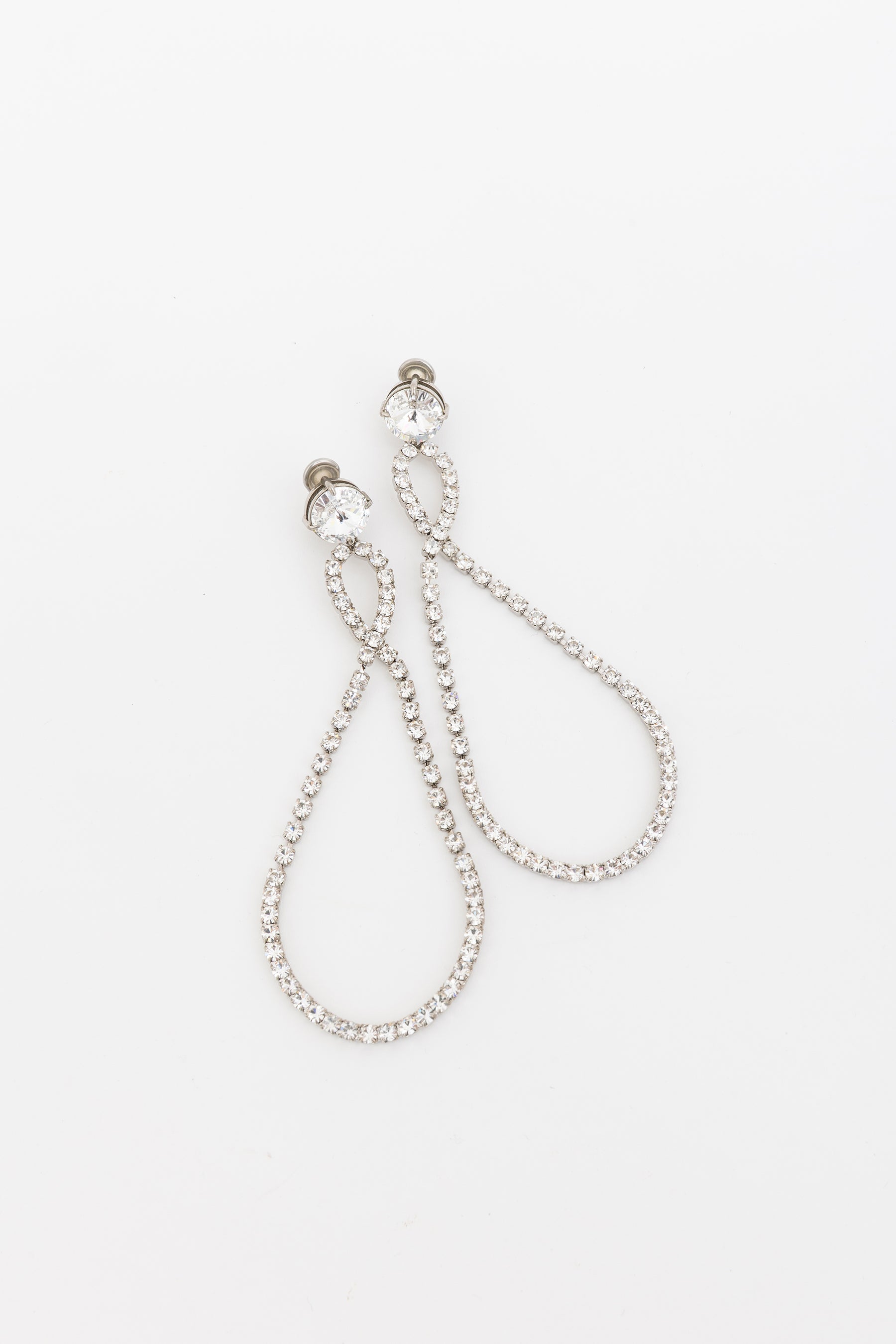 Crystal Loop Clip On Earrings