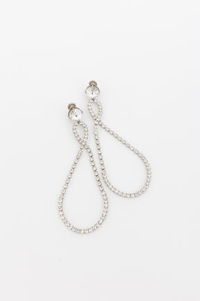 Crystal Loop Clip On Earrings