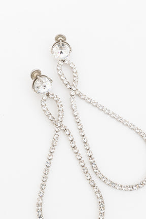 Crystal Loop Clip On Earrings
