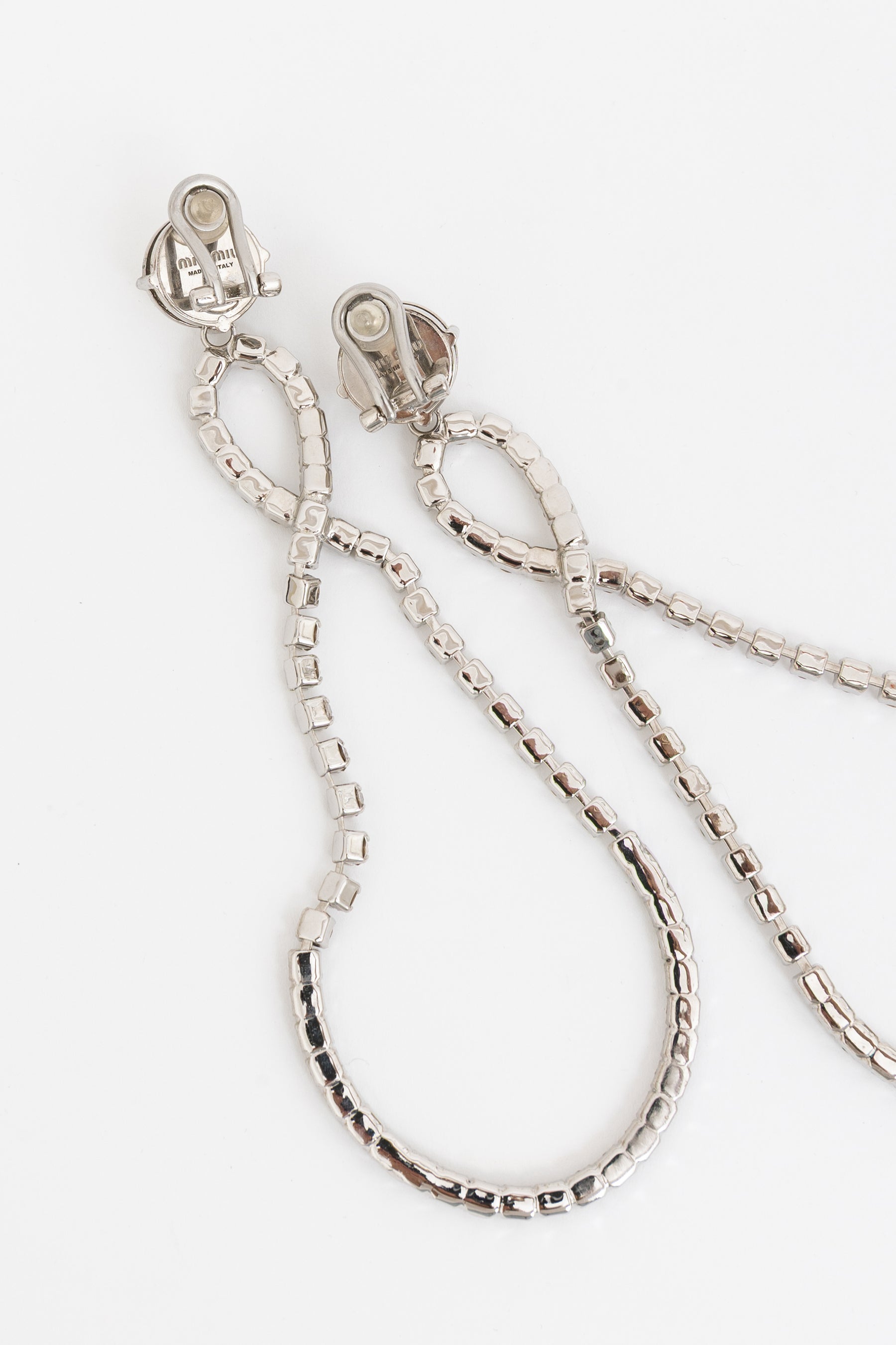Crystal Loop Clip On Earrings