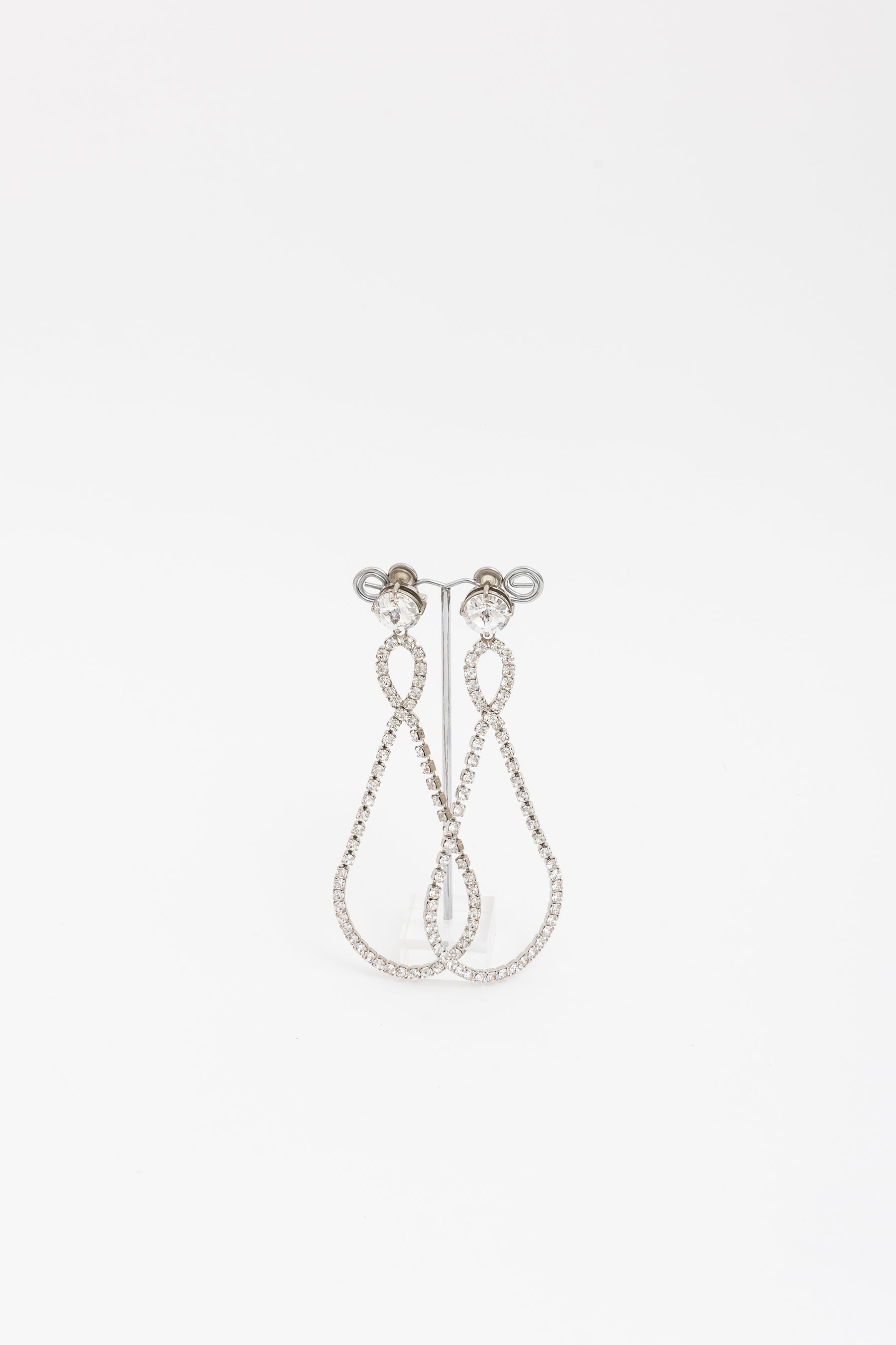 Crystal Loop Clip On Earrings
