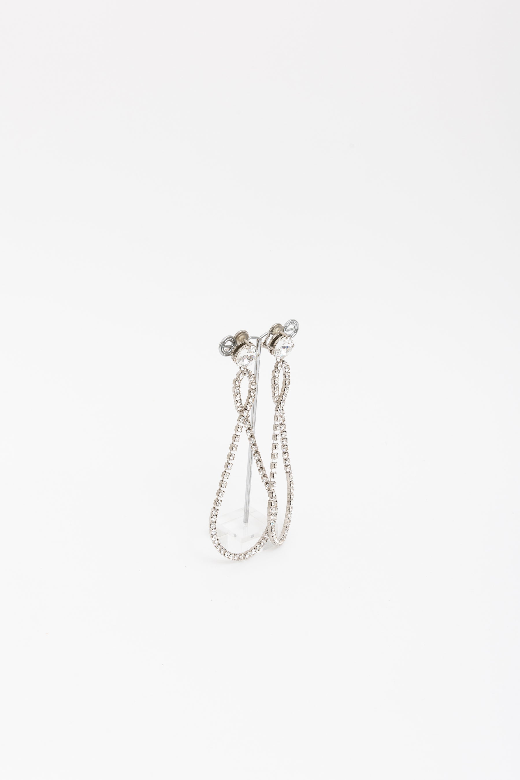 Crystal Loop Clip On Earrings