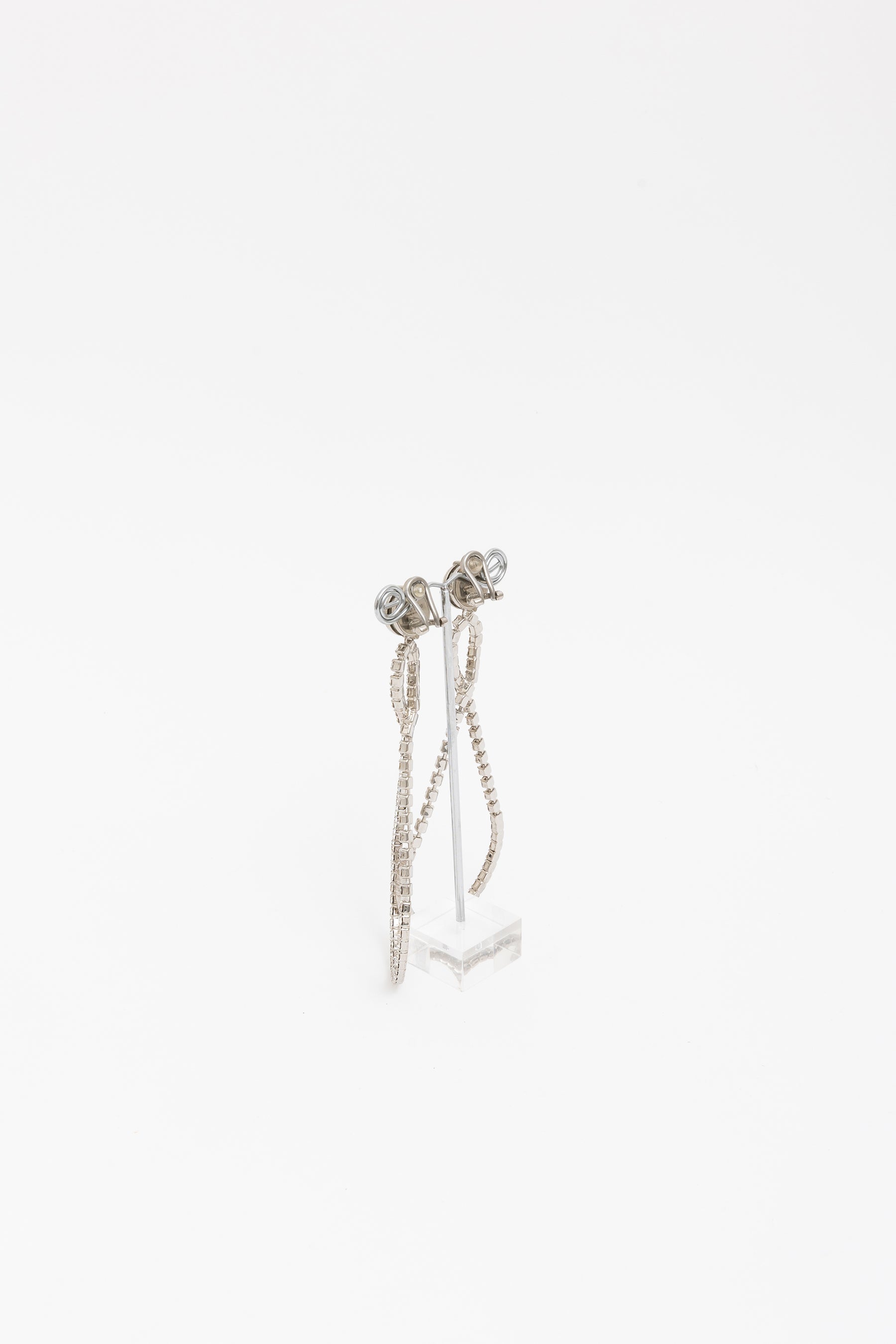 Crystal Loop Clip On Earrings