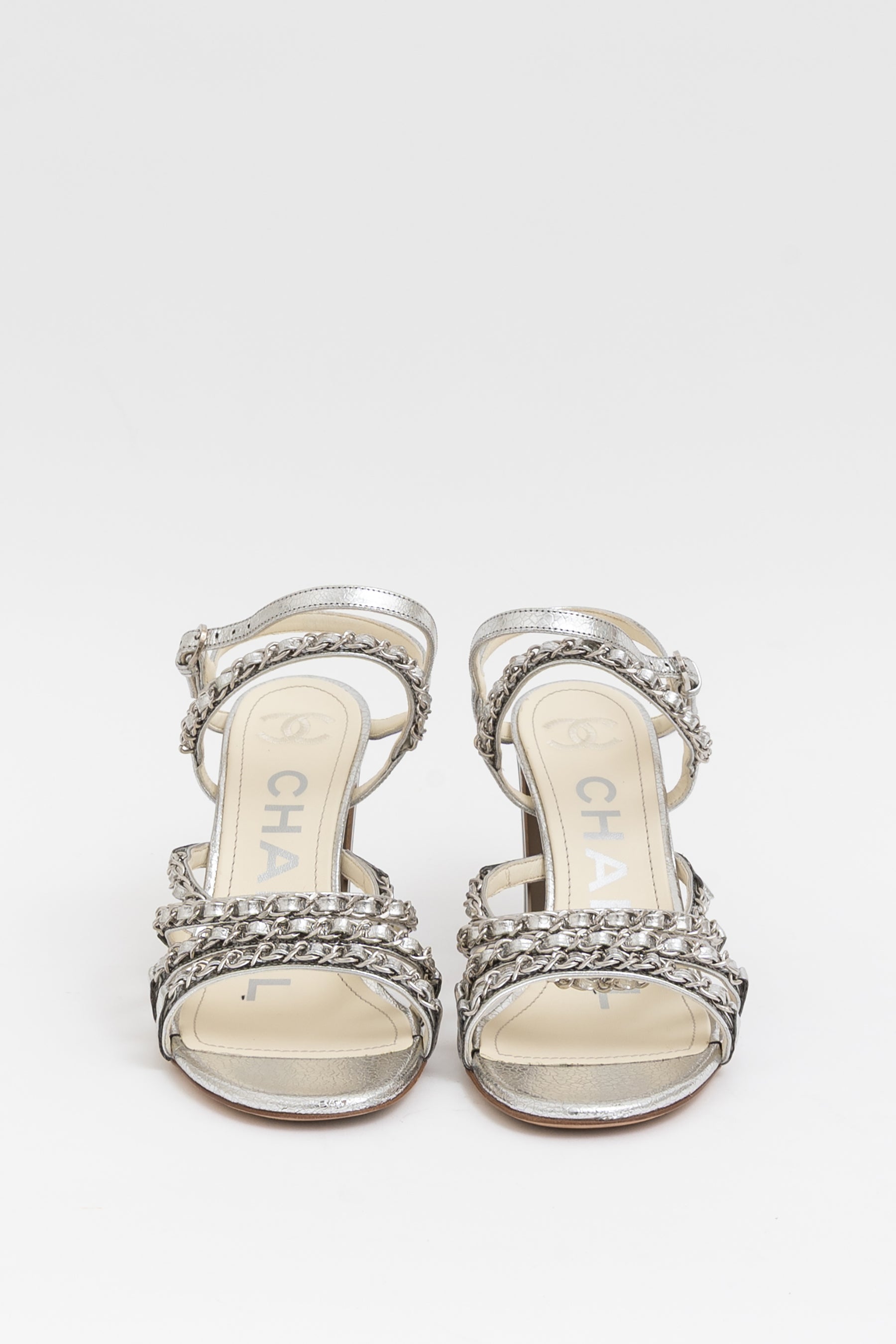 Chain Block Heel Sandals