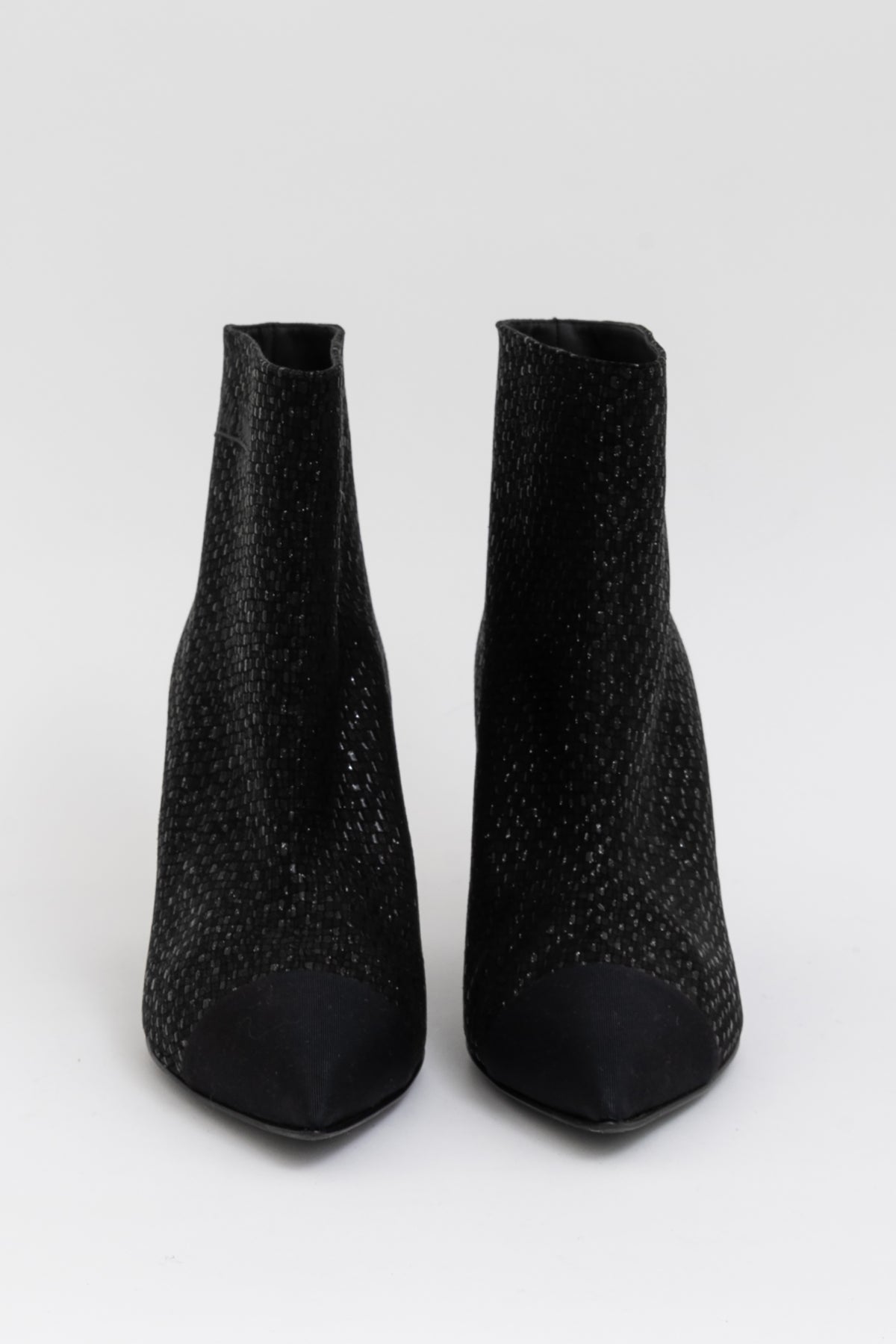 Gabrielle Glitter Cap Toe Ankle Boots