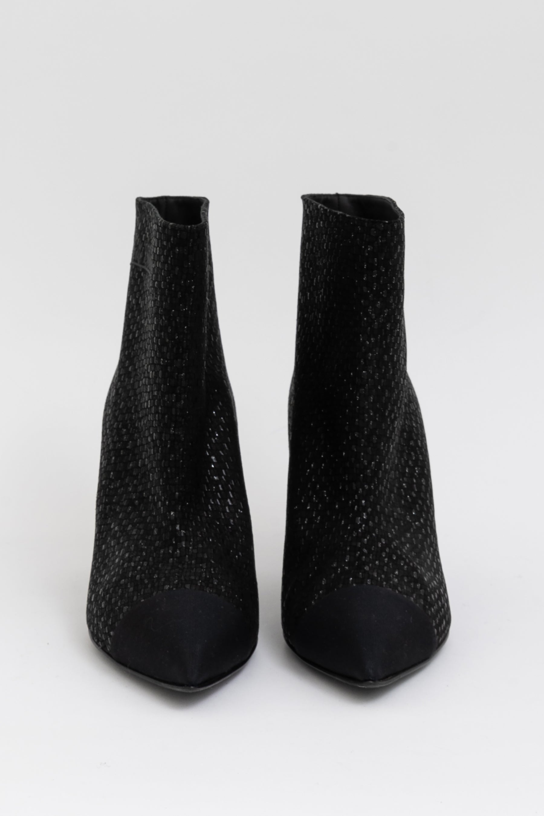 Gabrielle Glitter Cap Toe Ankle Boots