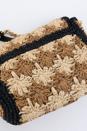 Small GG Marmont Raffia Shoulder Bag