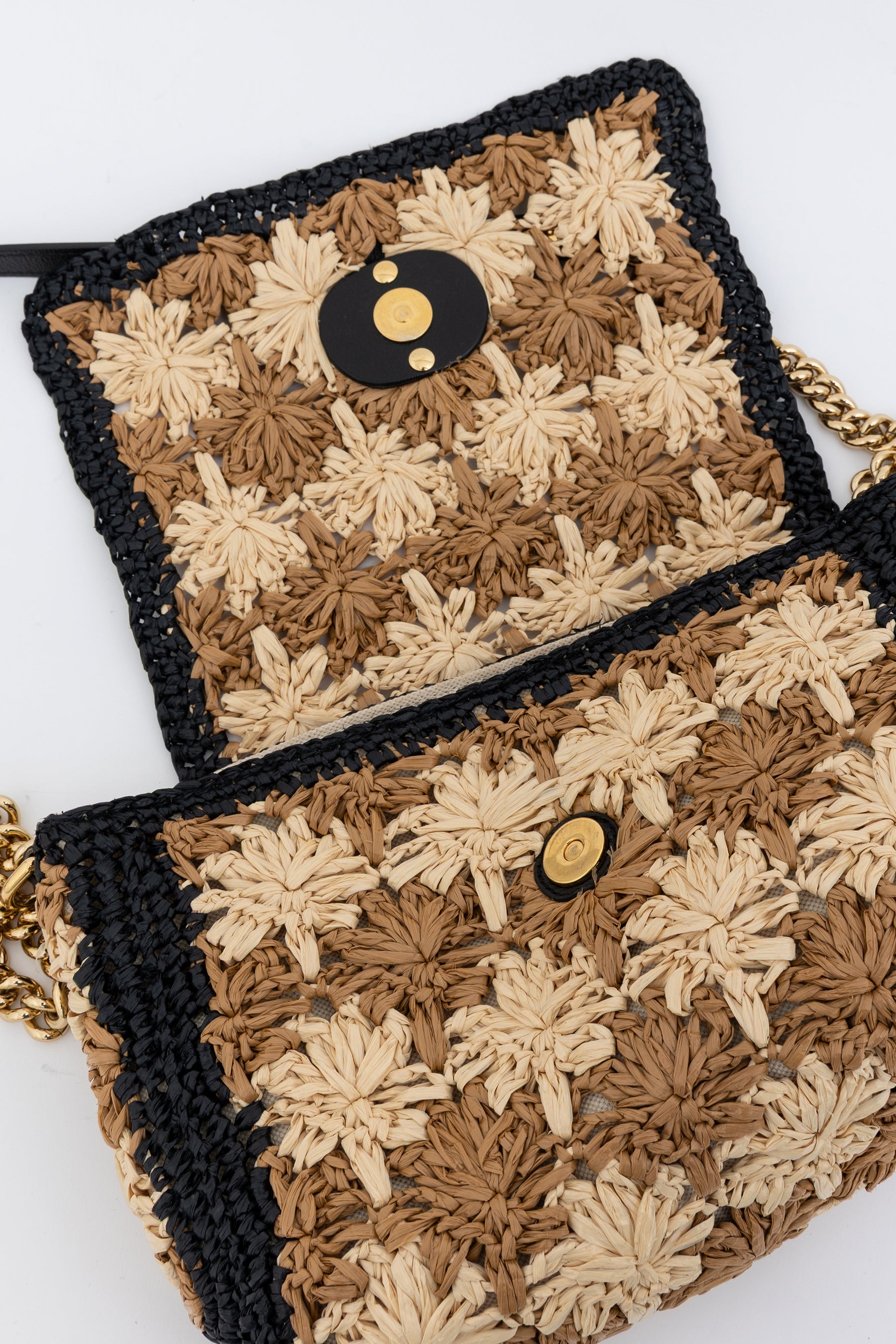 Small GG Marmont Raffia Shoulder Bag