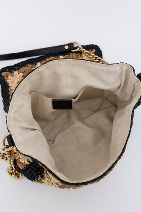 Small GG Marmont Raffia Shoulder Bag
