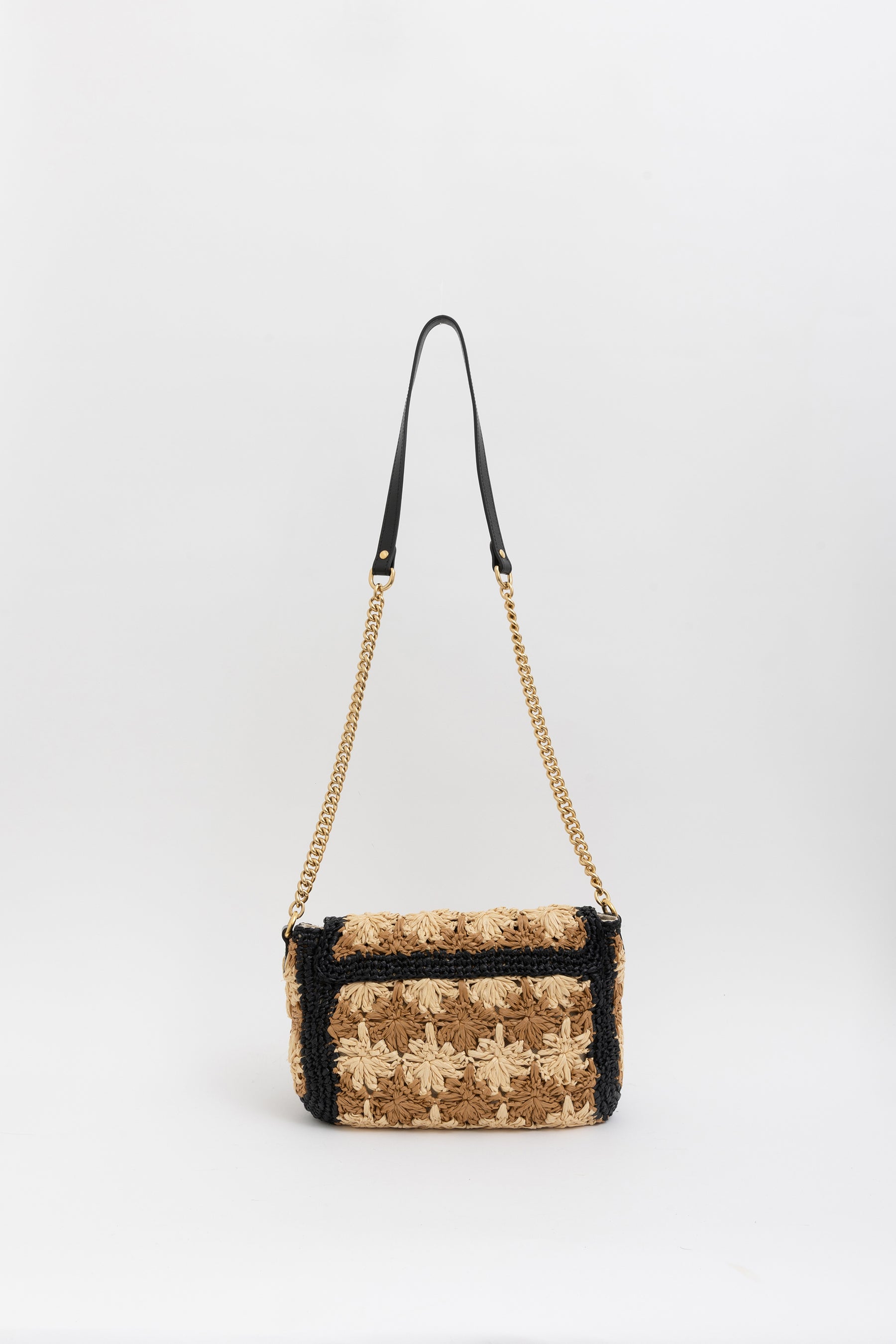 Small GG Marmont Raffia Shoulder Bag
