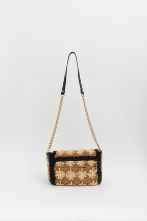 Small GG Marmont Raffia Shoulder Bag