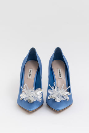 Embellished Satin Pumps