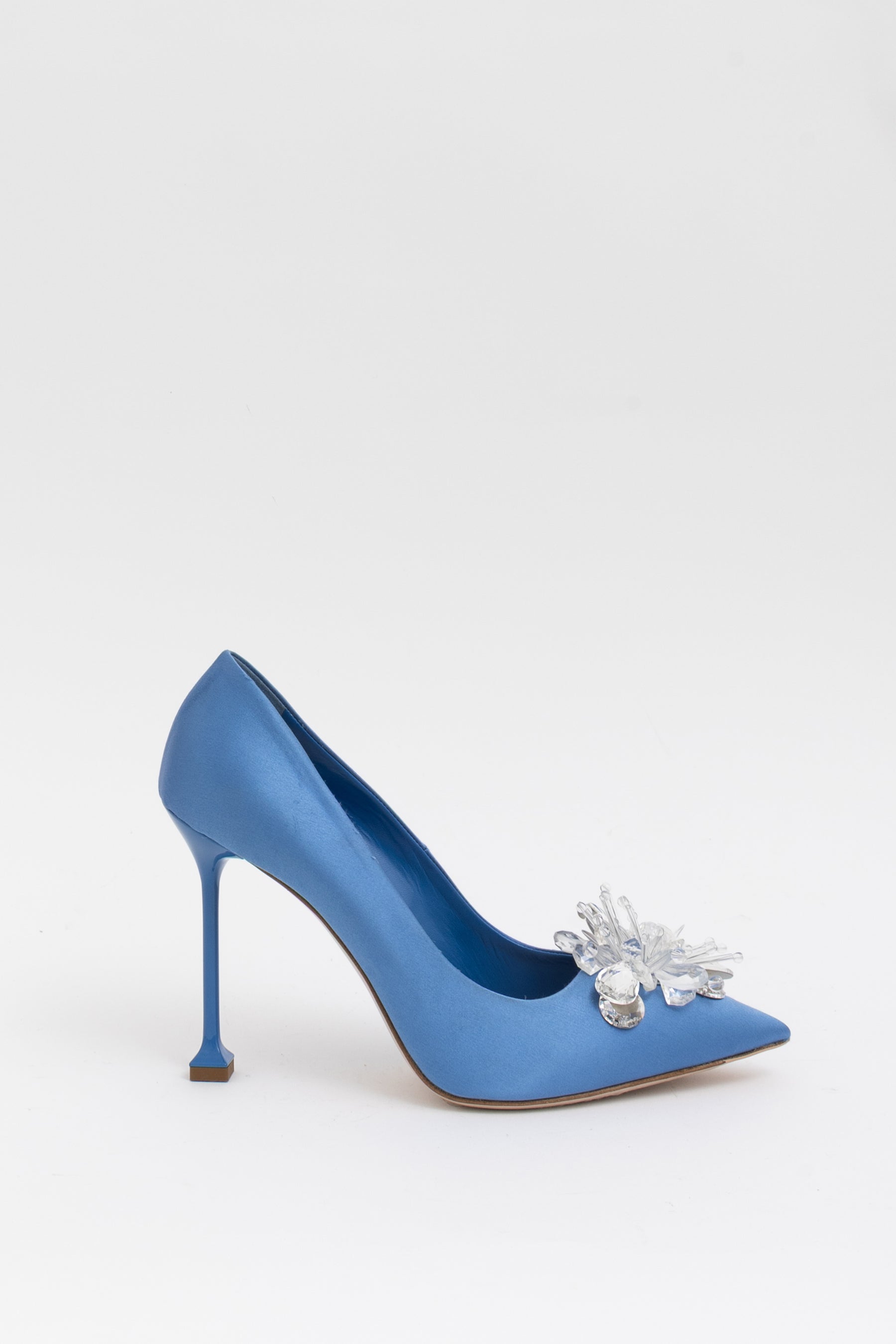 Embellished Satin Pumps