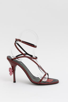 Floral Appliqué Strappy Sandals