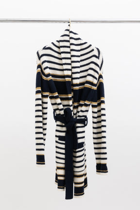 Striped Lurex Cardigan-Coat