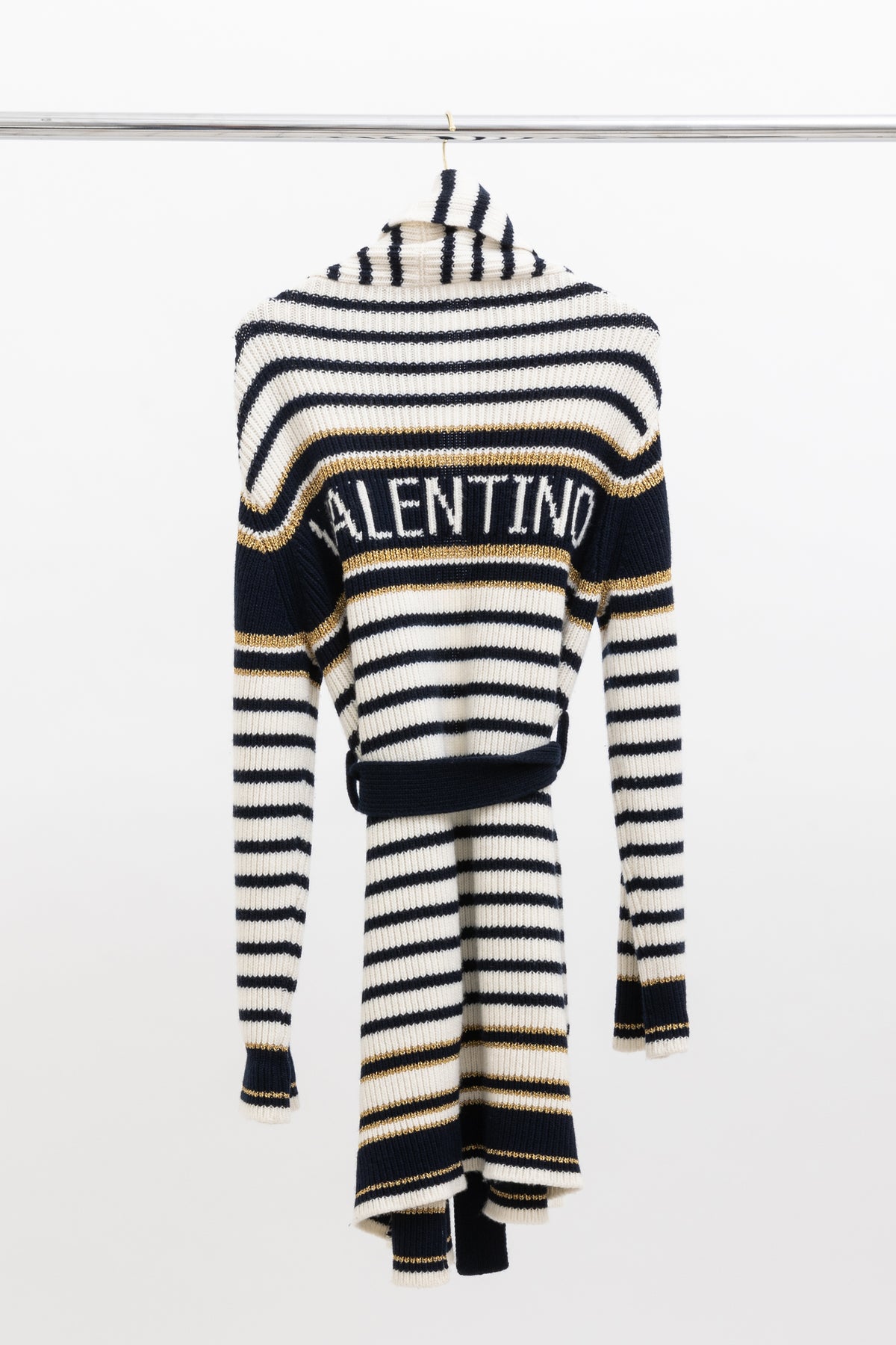 Striped Lurex Cardigan-Coat