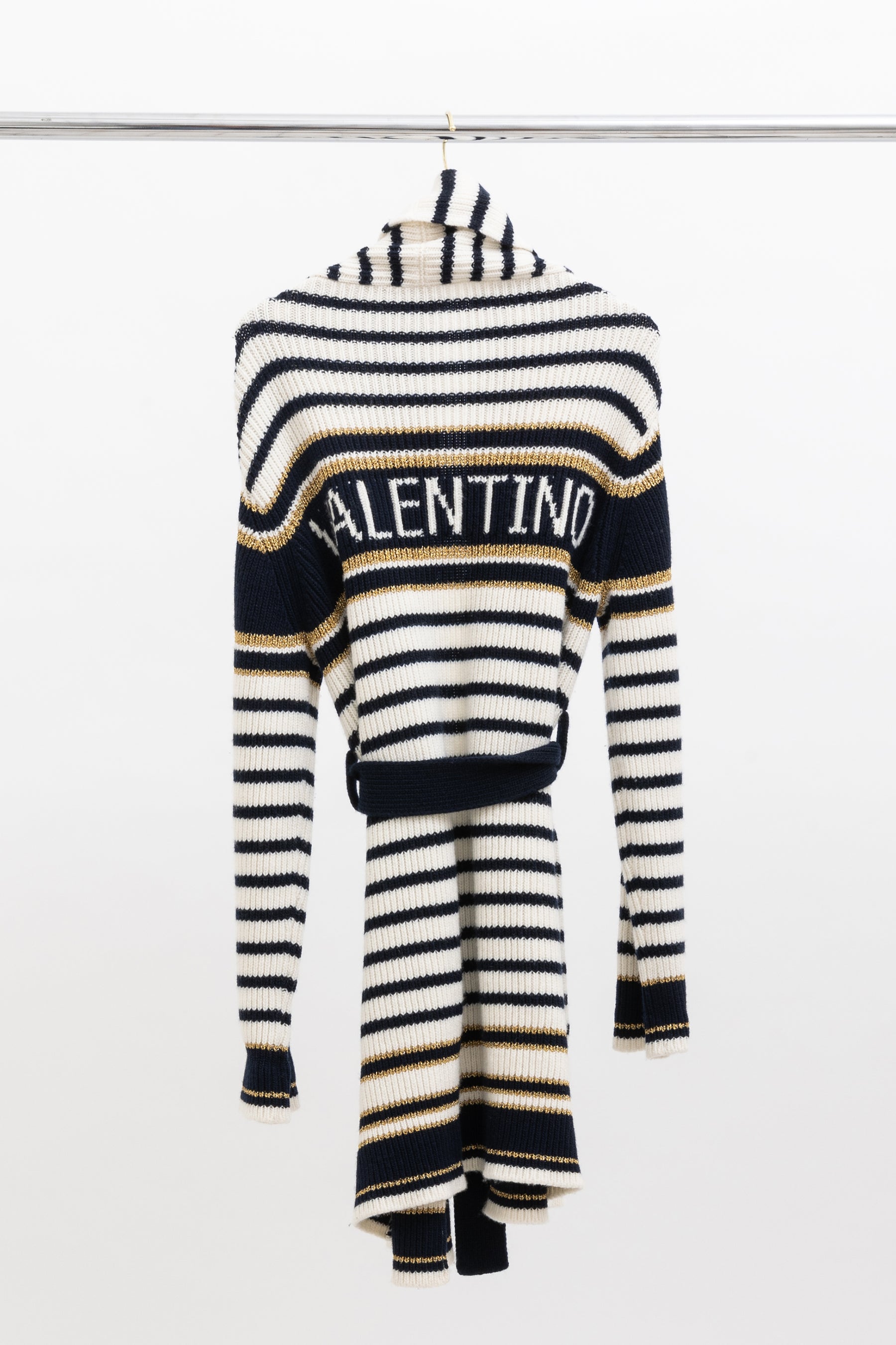 Striped Lurex Cardigan-Coat