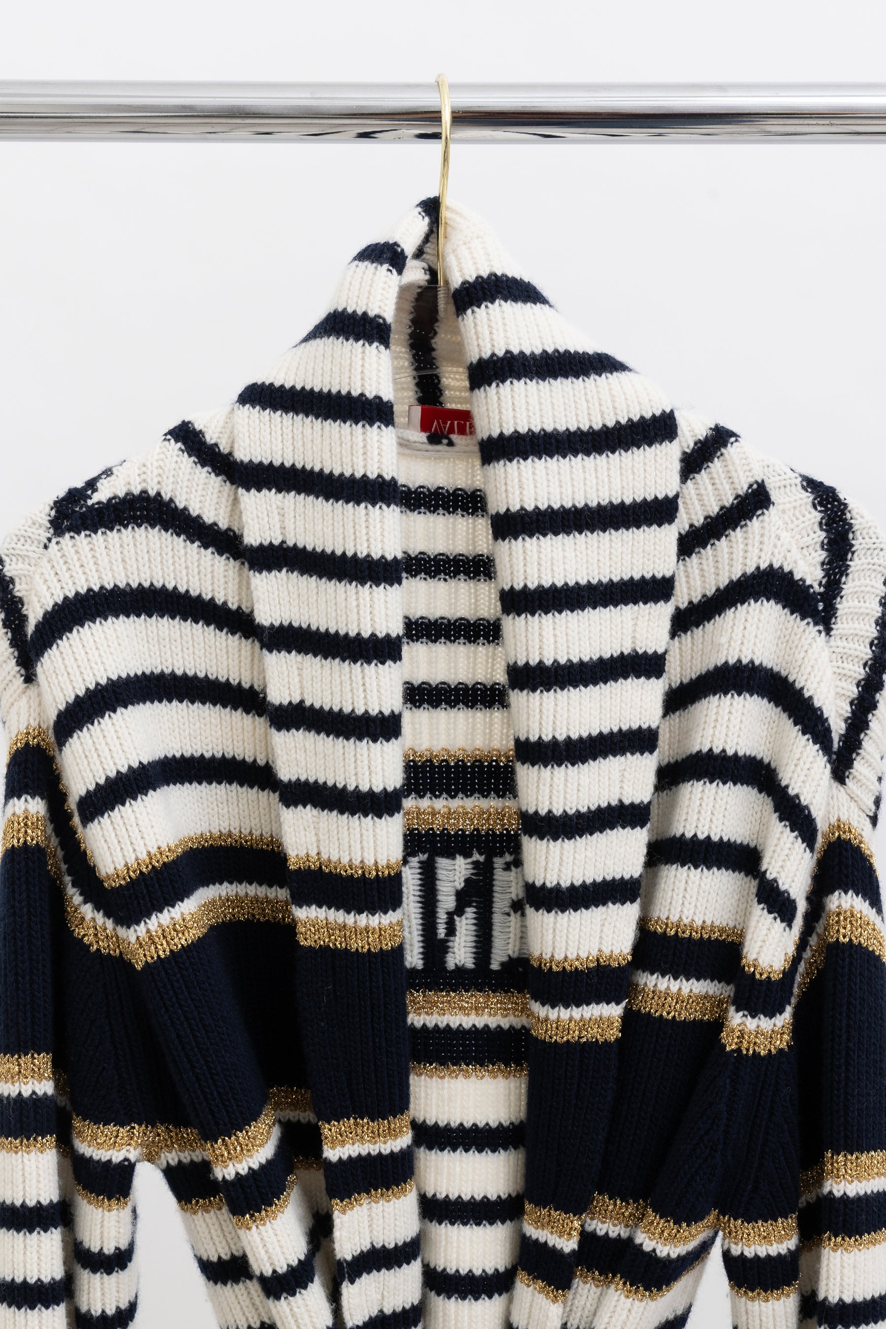Striped Lurex Cardigan-Coat