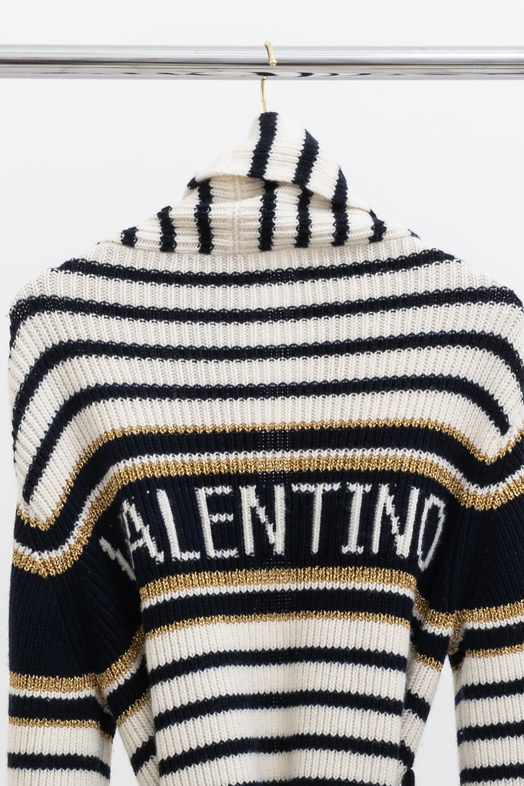 Striped Lurex Cardigan-Coat