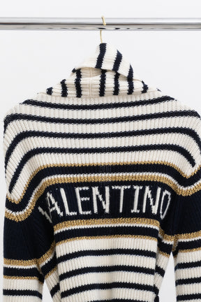 Striped Lurex Cardigan-Coat