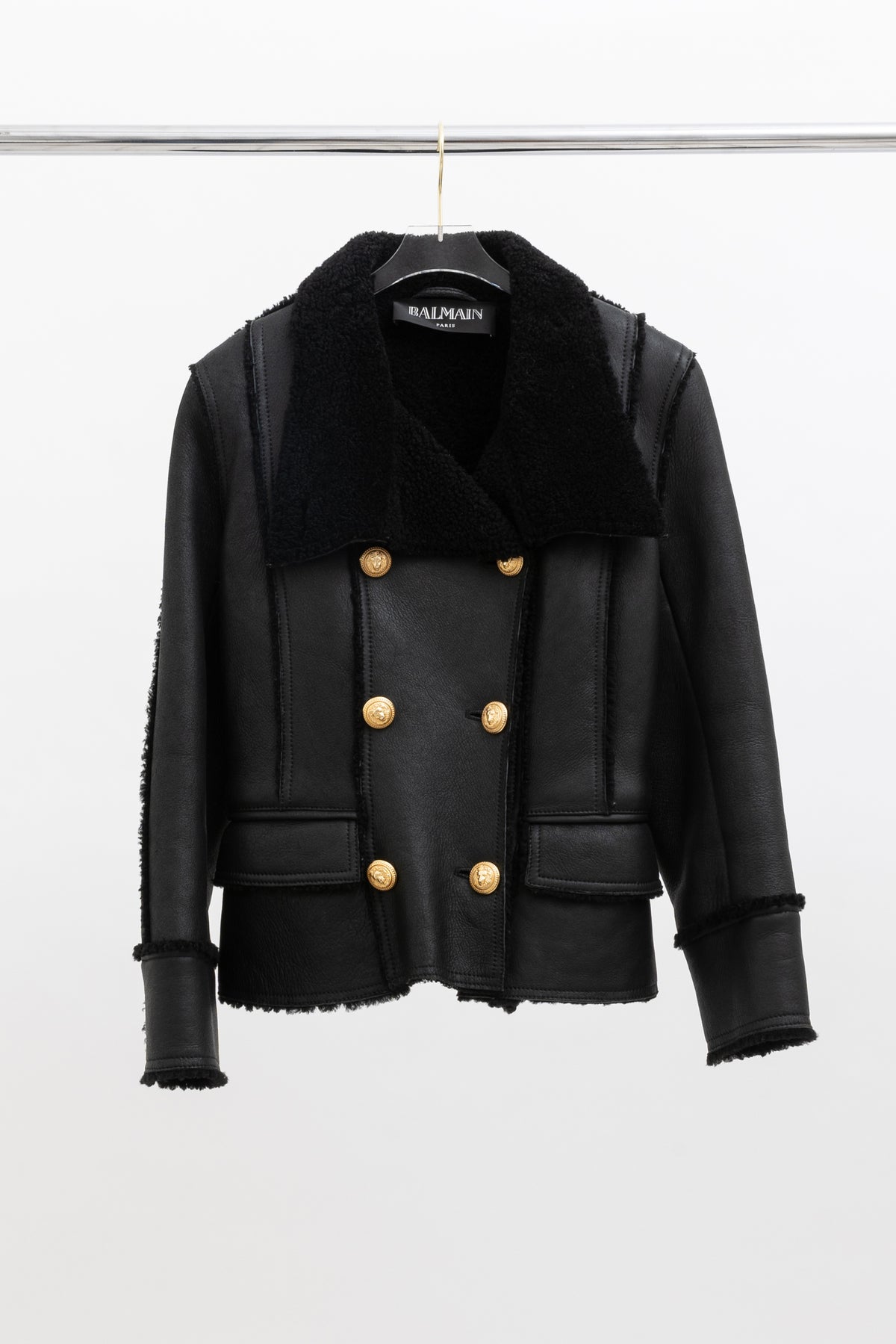 Double-Breasted Shearling Jacket
