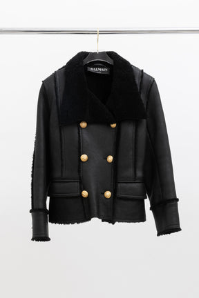 Double-Breasted Shearling Jacket