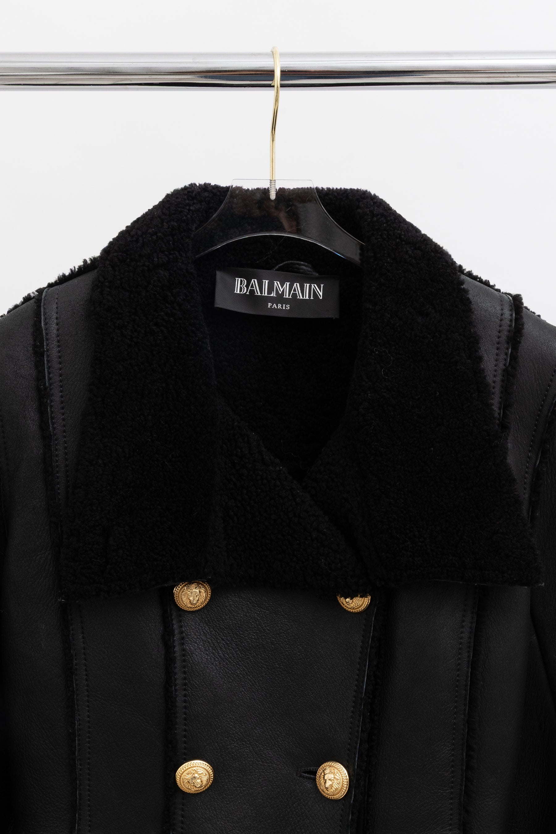 Double-Breasted Shearling Jacket