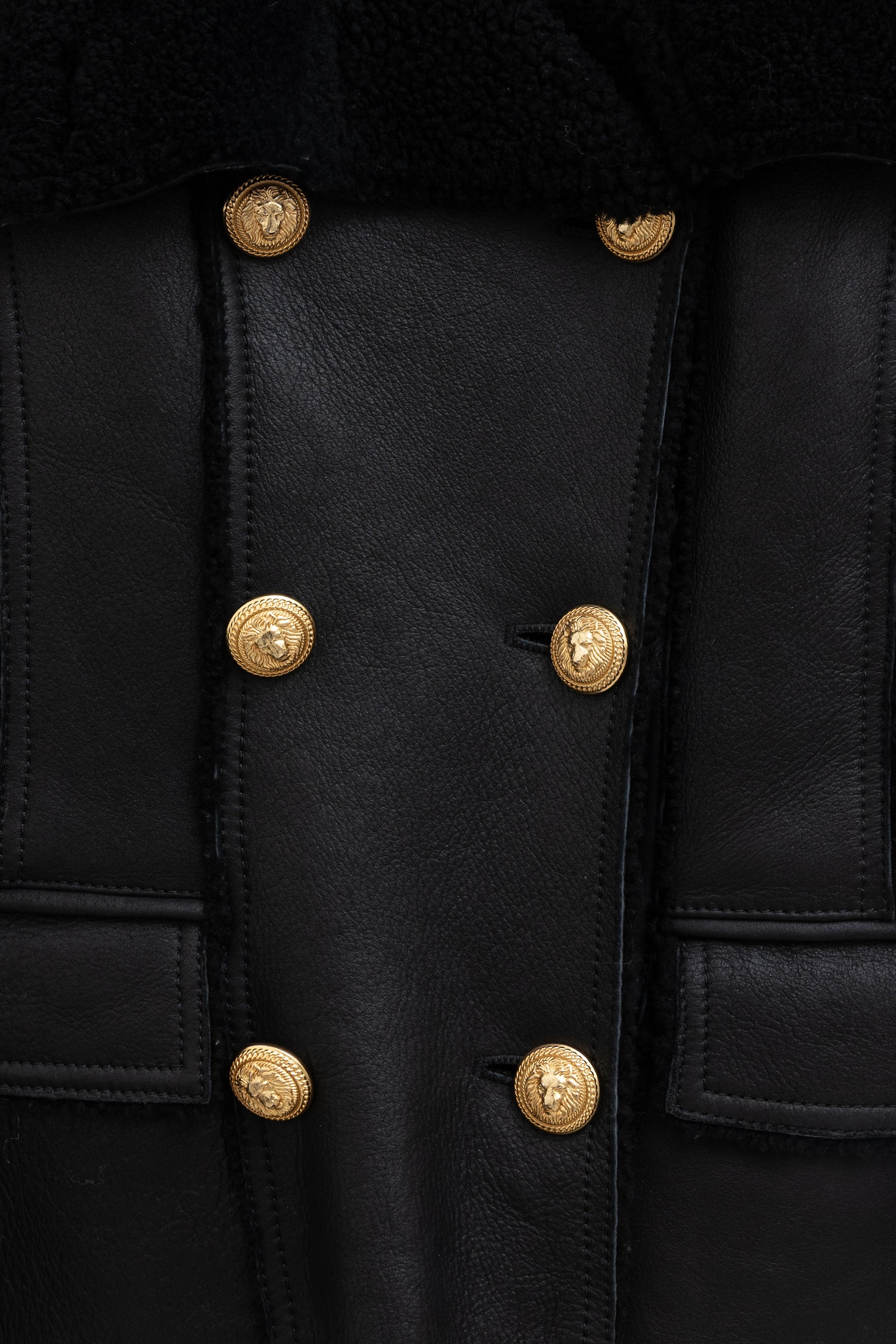 Double-Breasted Shearling Jacket