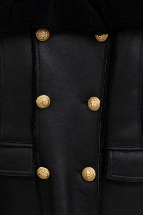 Double-Breasted Shearling Jacket