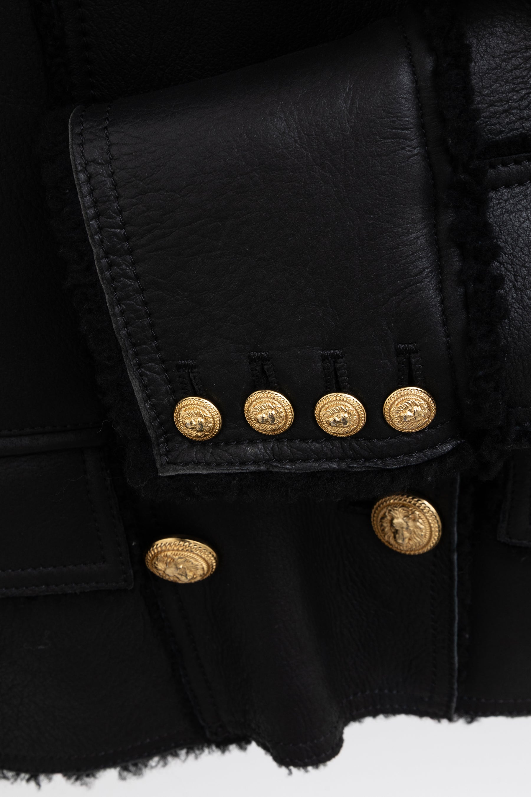 Double-Breasted Shearling Jacket