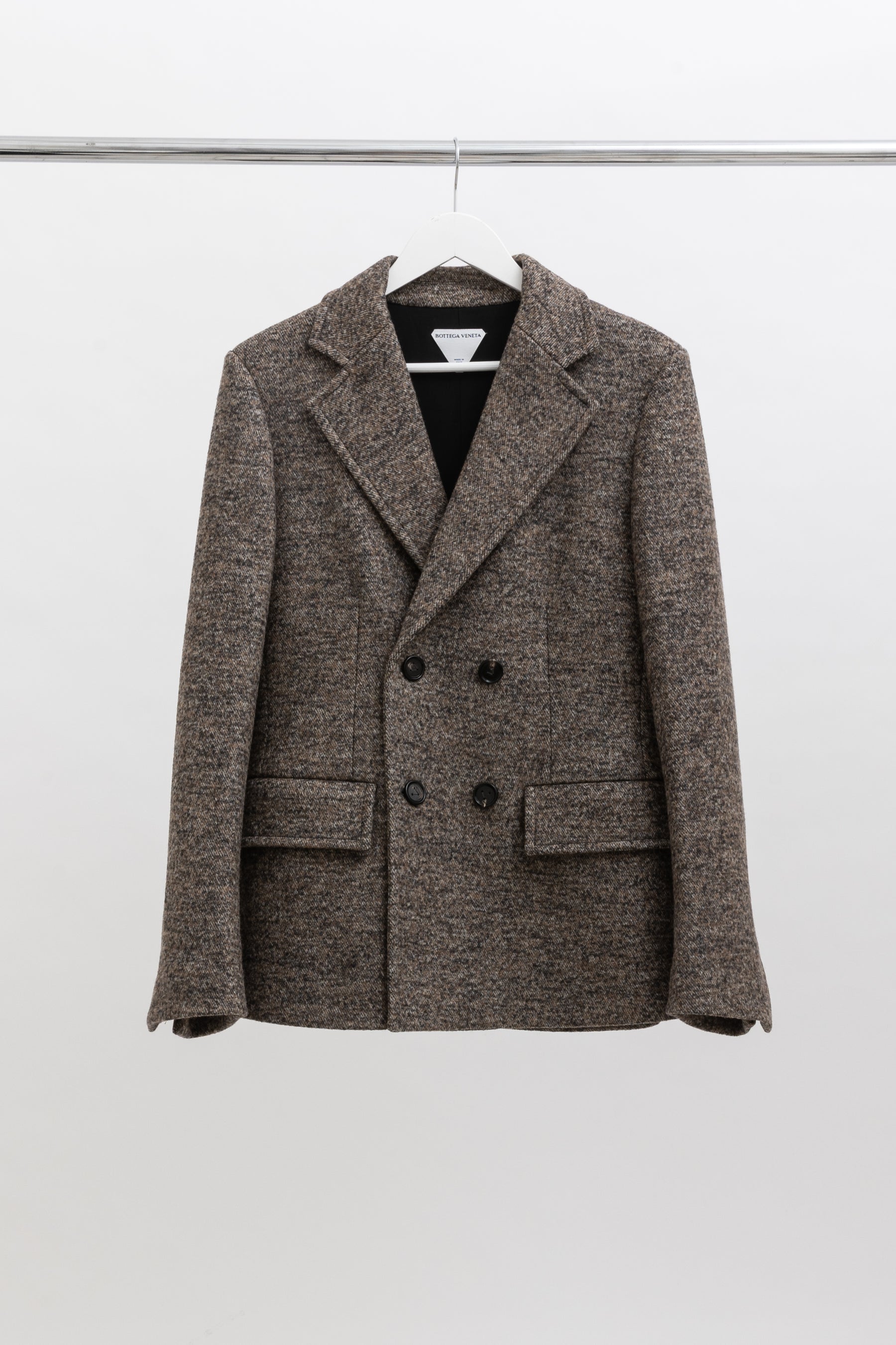 Double-Breasted Caped Blazer
