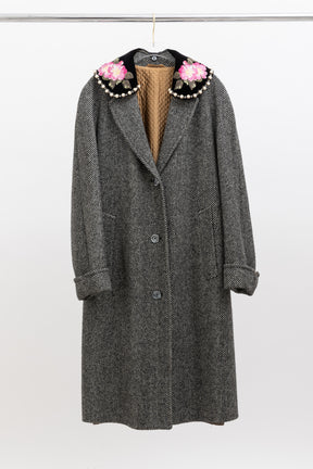 Herringbone Coat with Embroidery