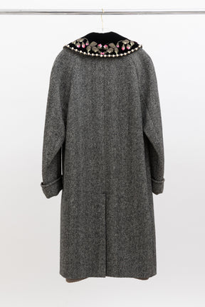 Herringbone Coat with Embroidery
