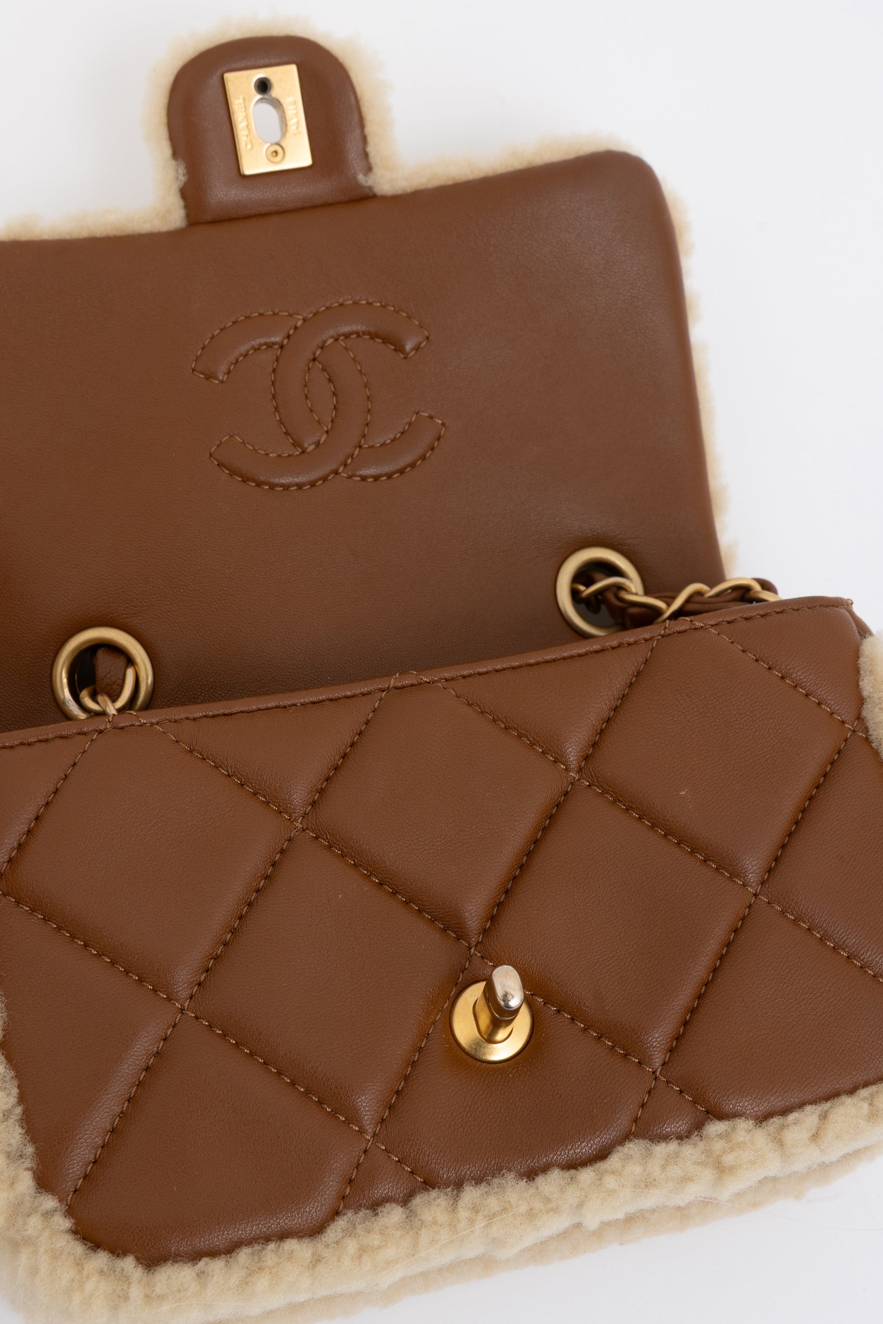 Mini Shearling Flap Bag