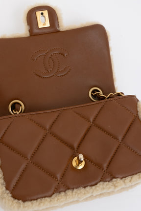 Mini Shearling Flap Bag