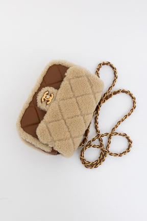 Mini Shearling Flap Bag
