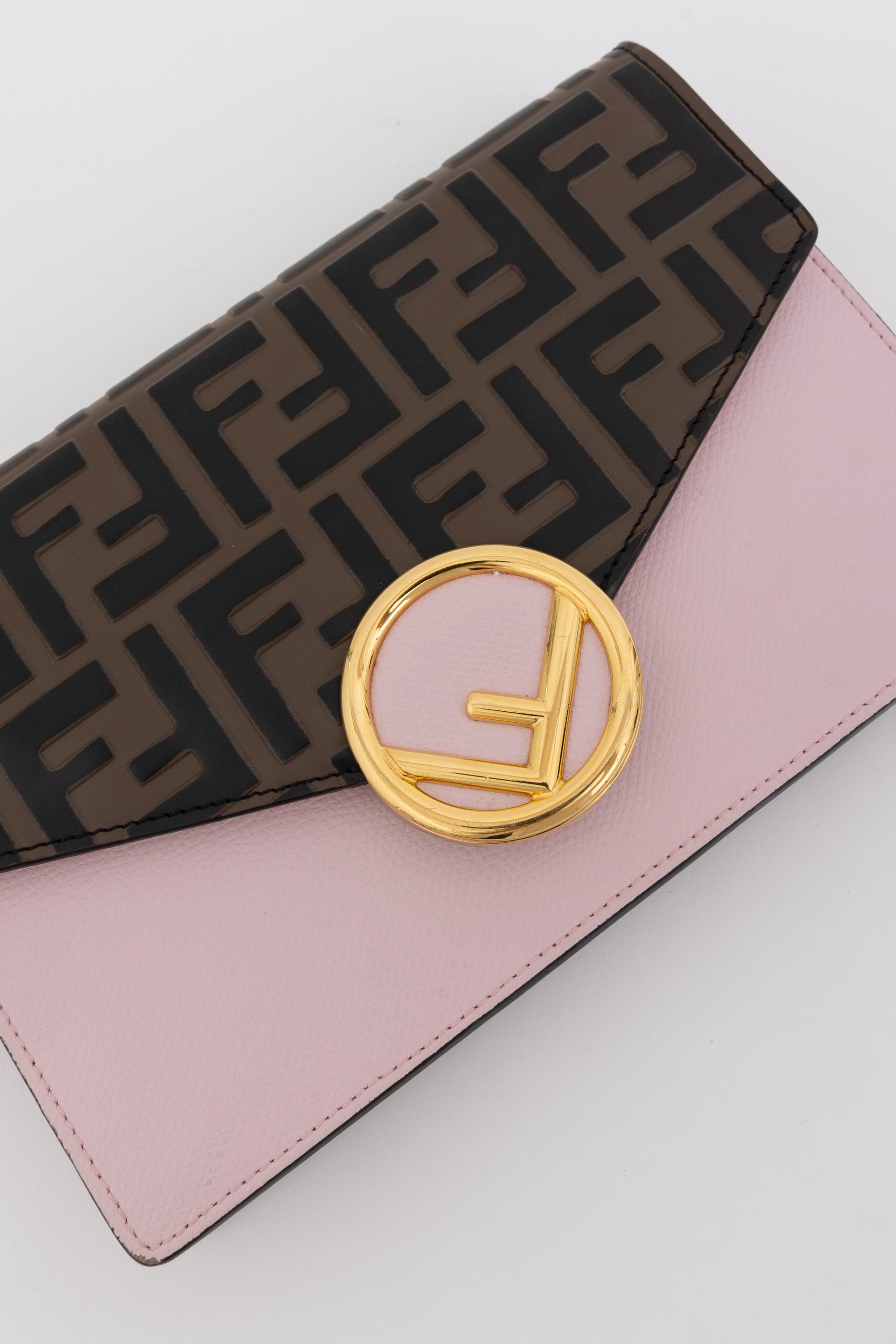 F is Fendi FF Embossed Wallet on Chain