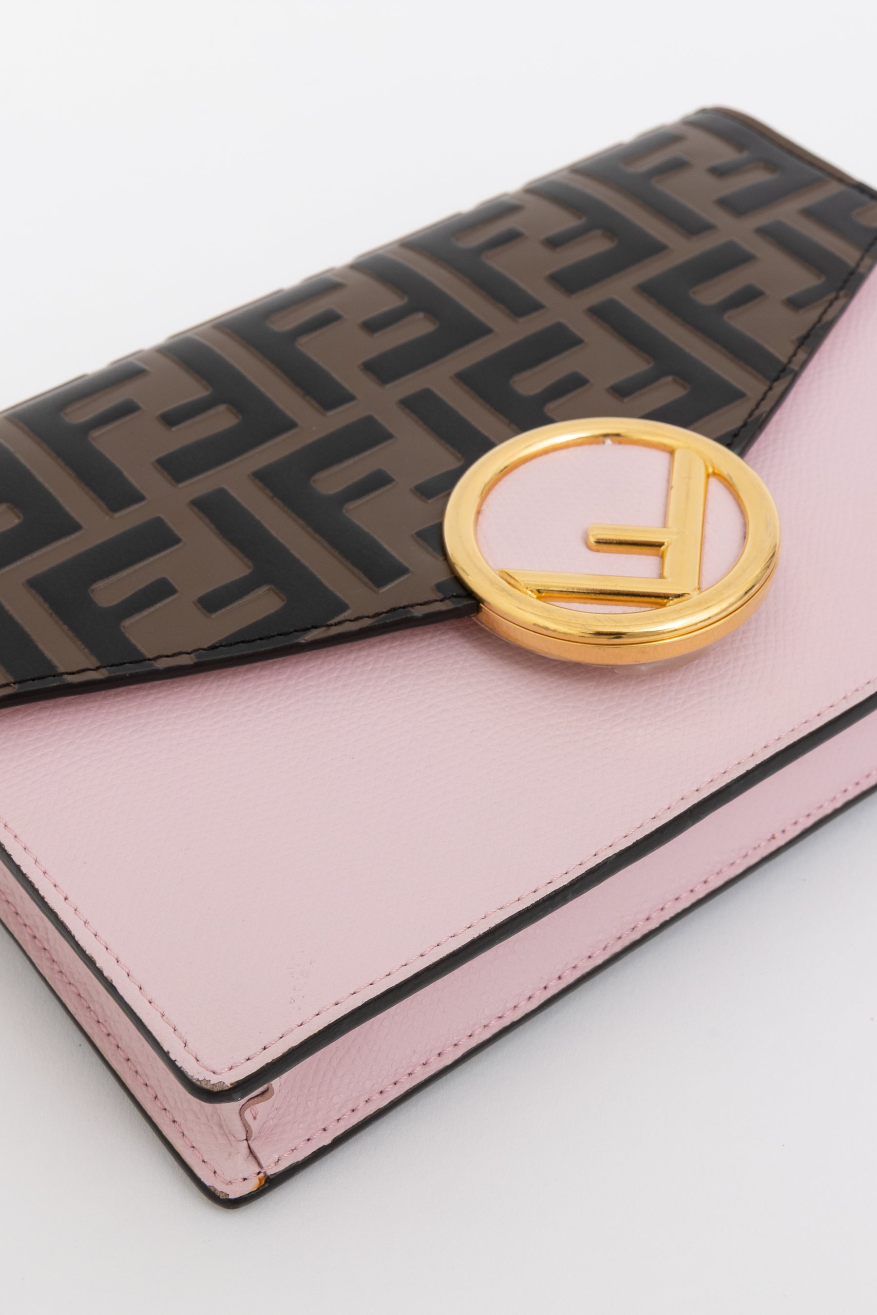 F is Fendi FF Embossed Wallet on Chain