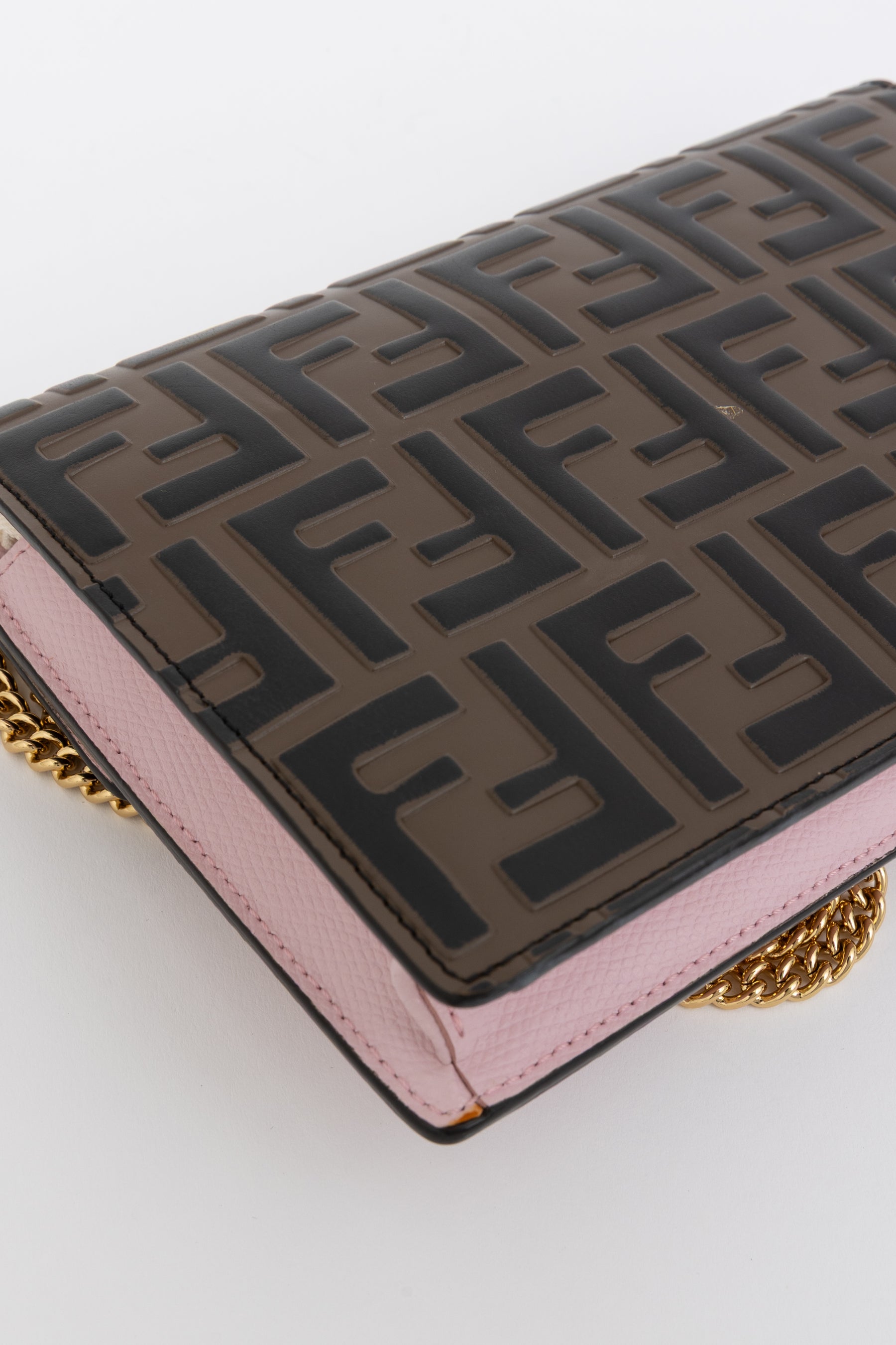 F is Fendi FF Embossed Wallet on Chain