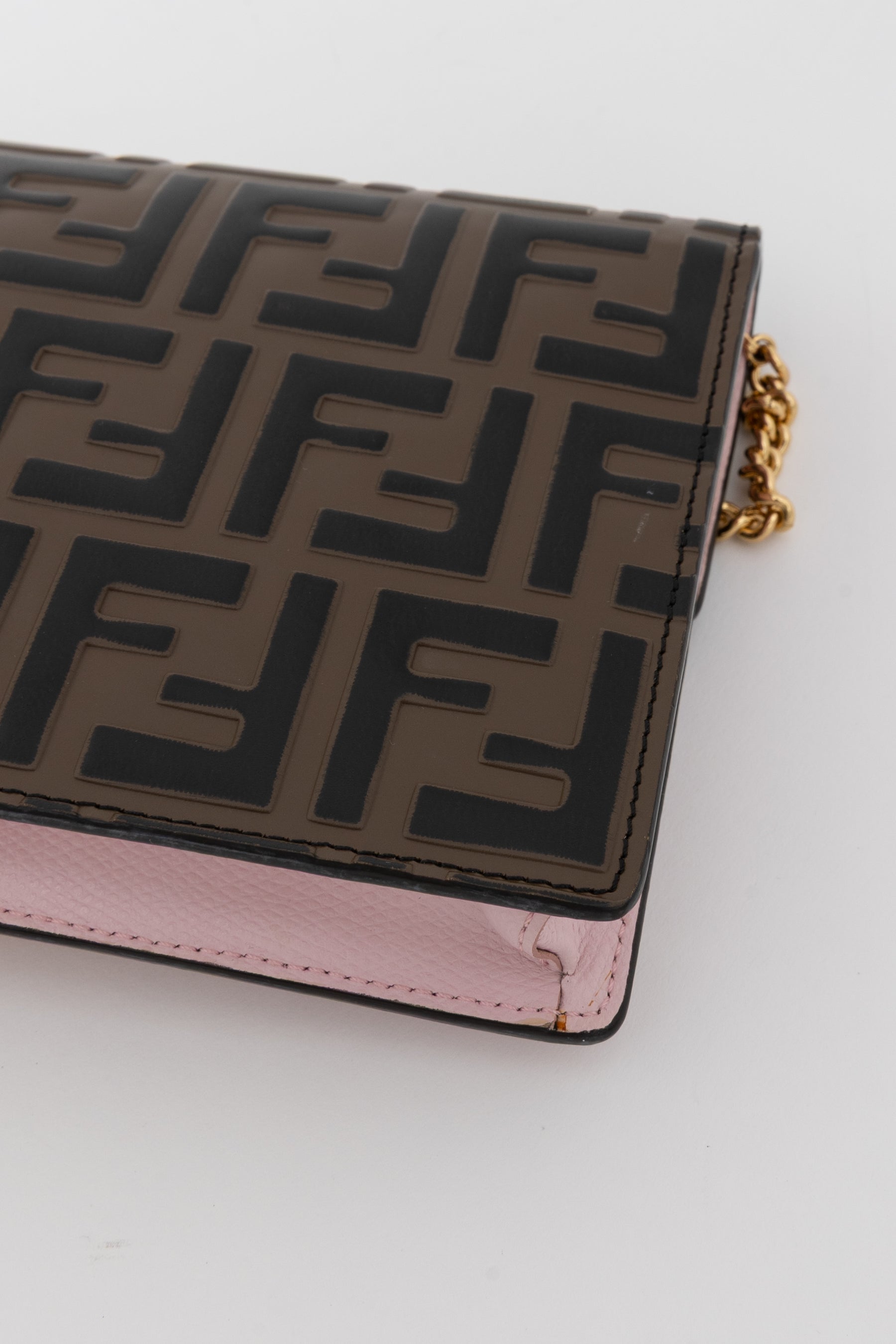 F is Fendi FF Embossed Wallet on Chain