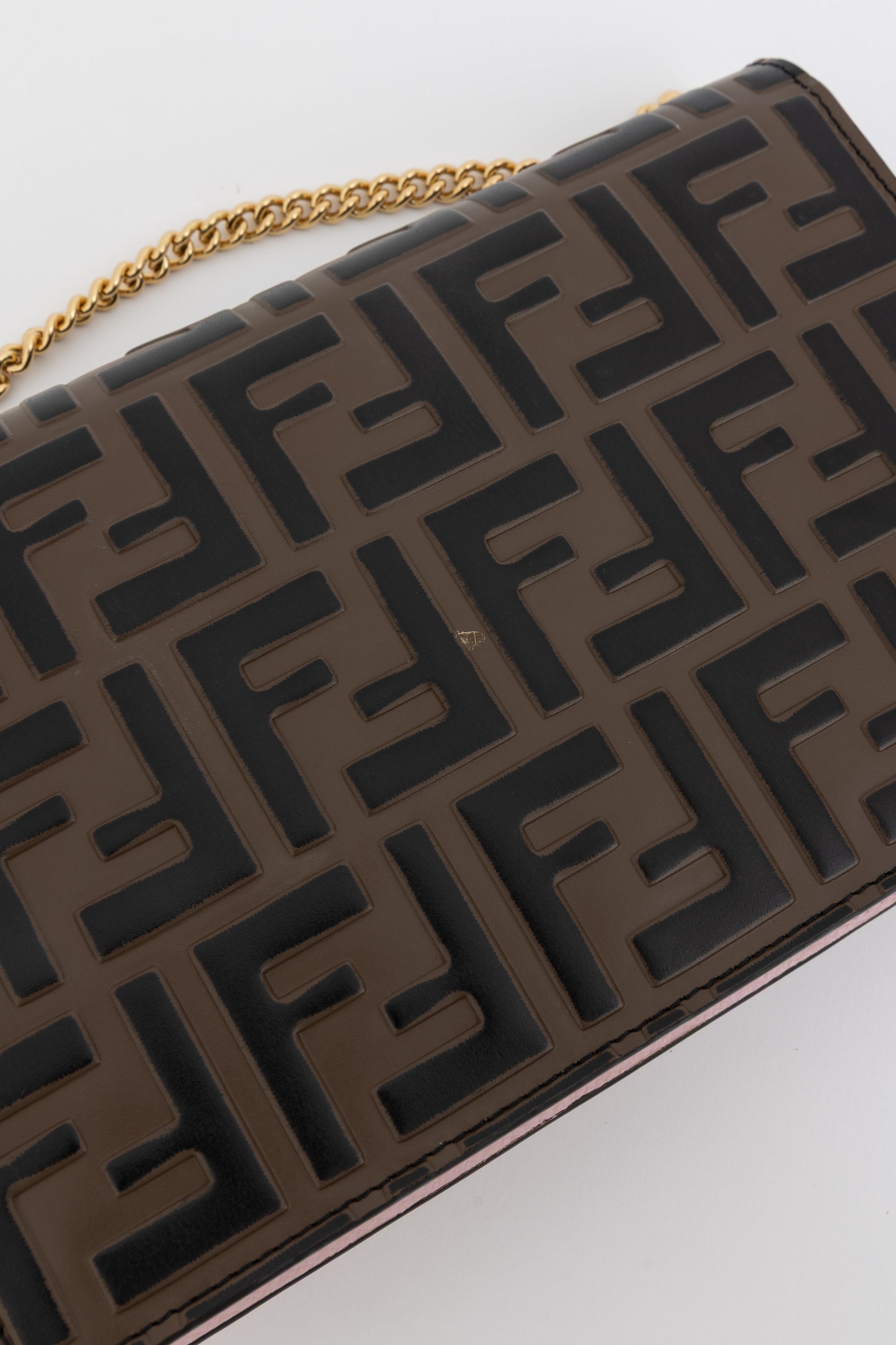 F is Fendi FF Embossed Wallet on Chain