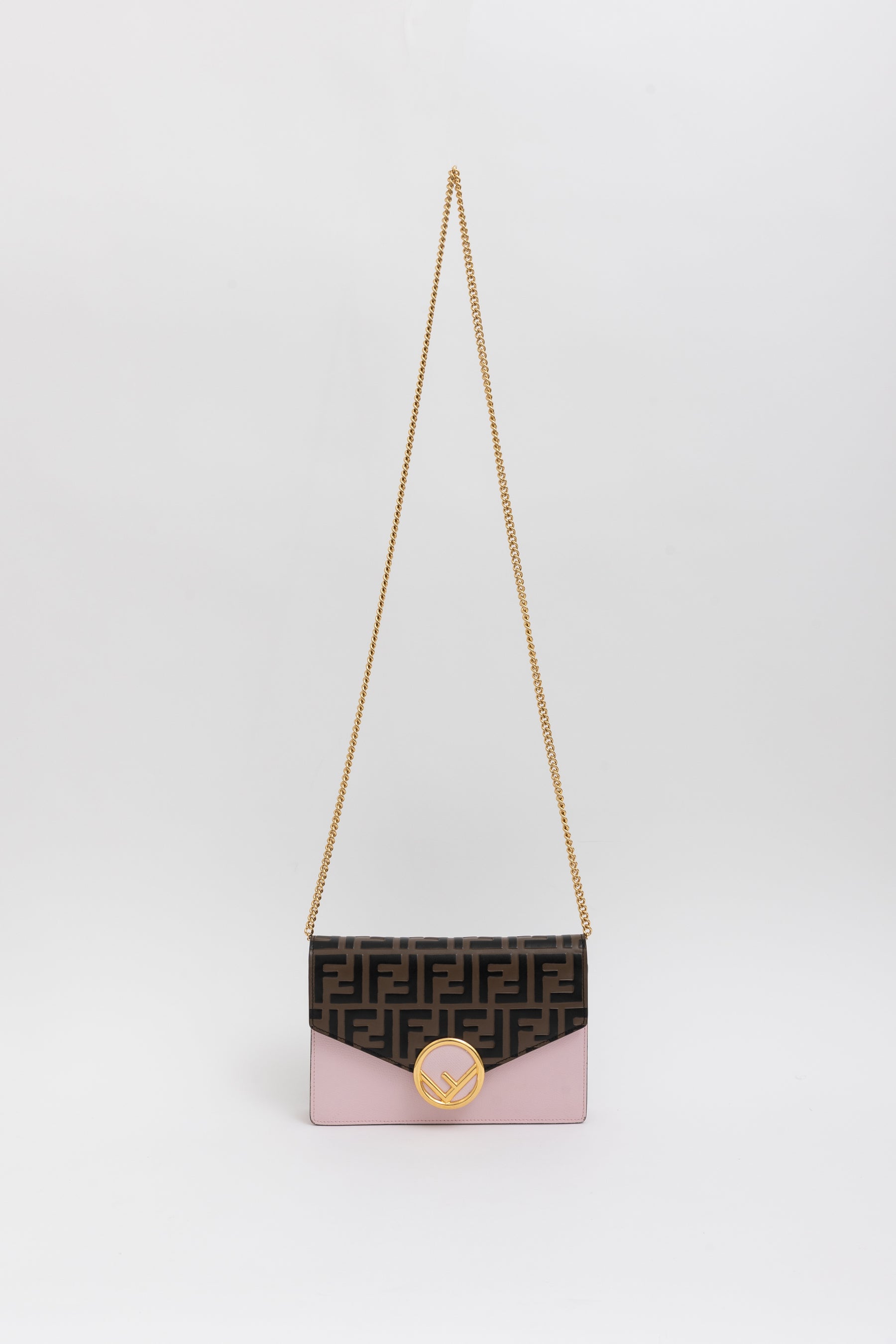 F is Fendi FF Embossed Wallet on Chain