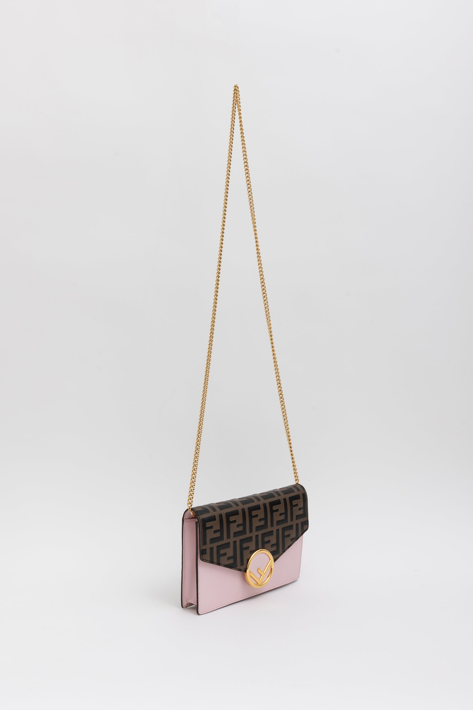 F is Fendi FF Embossed Wallet on Chain