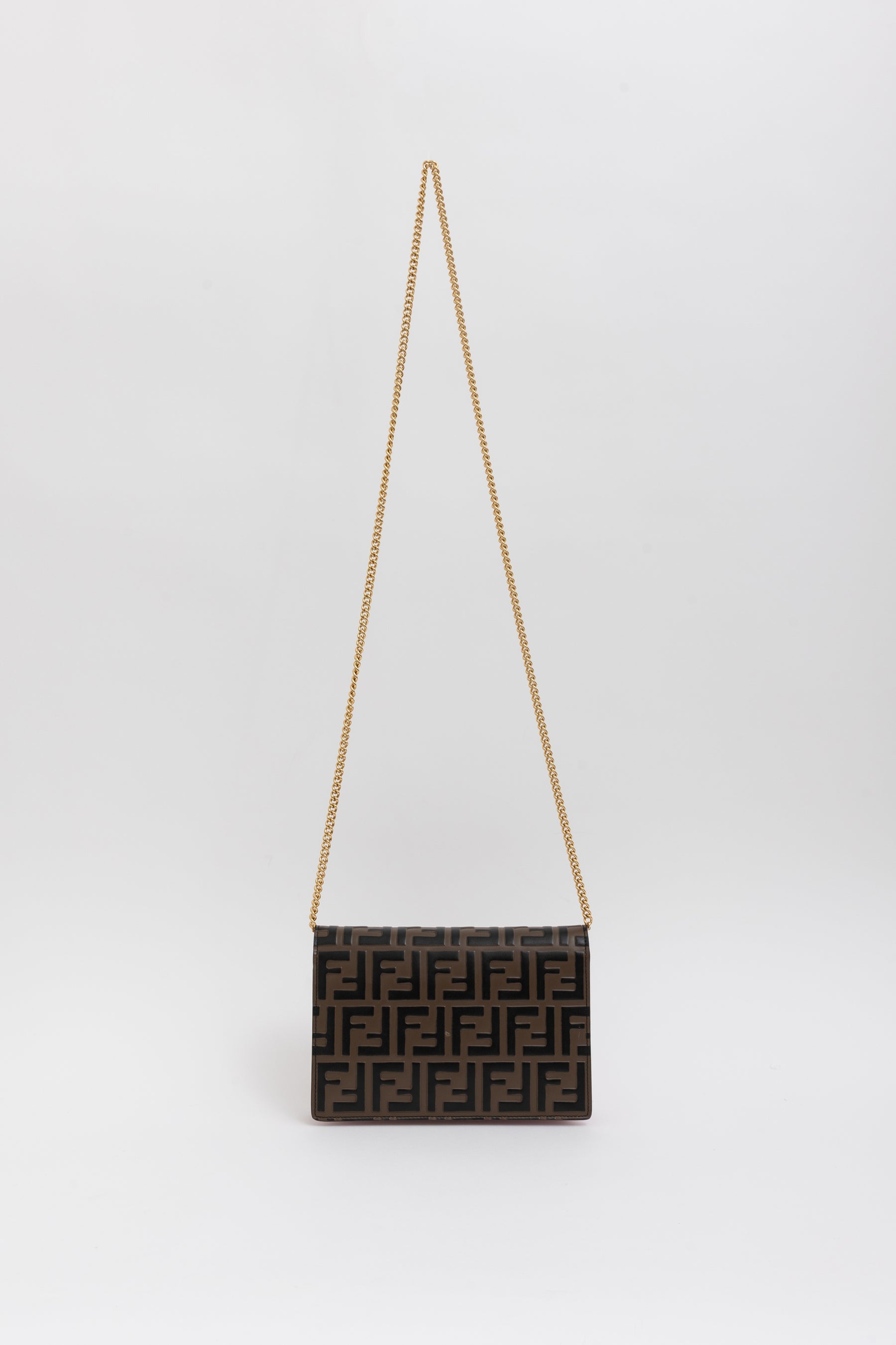 F is Fendi FF Embossed Wallet on Chain
