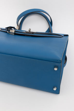 Kelly 35 Sellier Blue Epsom Leather with Palladium Hardware